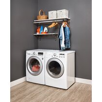 5-Tier Wood Over The Washer and Dryer Storage Shelf- Laundry Room  Organization Space Saving Laundry Drying Clothes Racks Heavy Duty  Adjustable Height Bathroom Shelf for Home Decor 59L*12D*74H