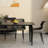 High-end pure black rock slab dining table-1659504354