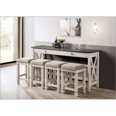 Console Table W/4 Stools,Dining Table Set by MaMa