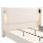 King Size, Upholstered Bed Frame, Beige, High Wingback Headboard, Adjustable Reading Lamp, Port, Soft Foam, No Box Spring, Fast Setup Wingback, Easy