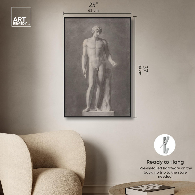 Adonis, toile classique par Art Remedy, H 16 po x l 11 po x P 1,2 po, Cadre noir