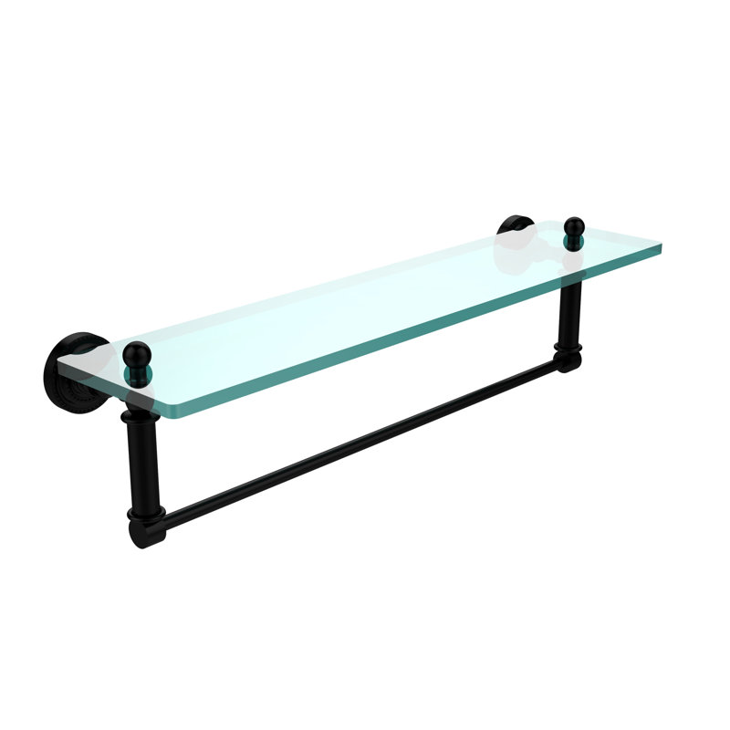 Marchmont Bracket Shelf with Towel Bar, 22", Matte Black