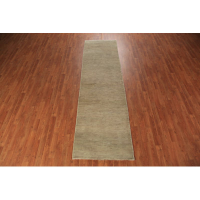 Modern Gabbeh Wool Runner Rug 3x10