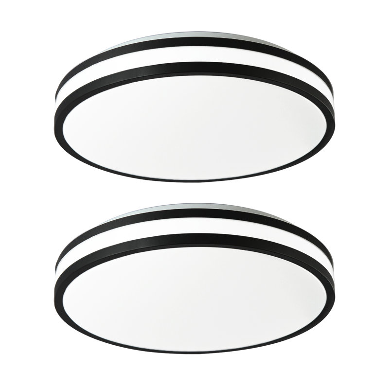 2 Pack 13 Inch LED Flush Mount Ceiling Light with 2 Black Frame, 3000K/4000K/5000K Adjustable, Dimmable, 24W, Modern LED Ceiling Light Fixture, for Bedroom, Basement, Hallway, ETL Listed