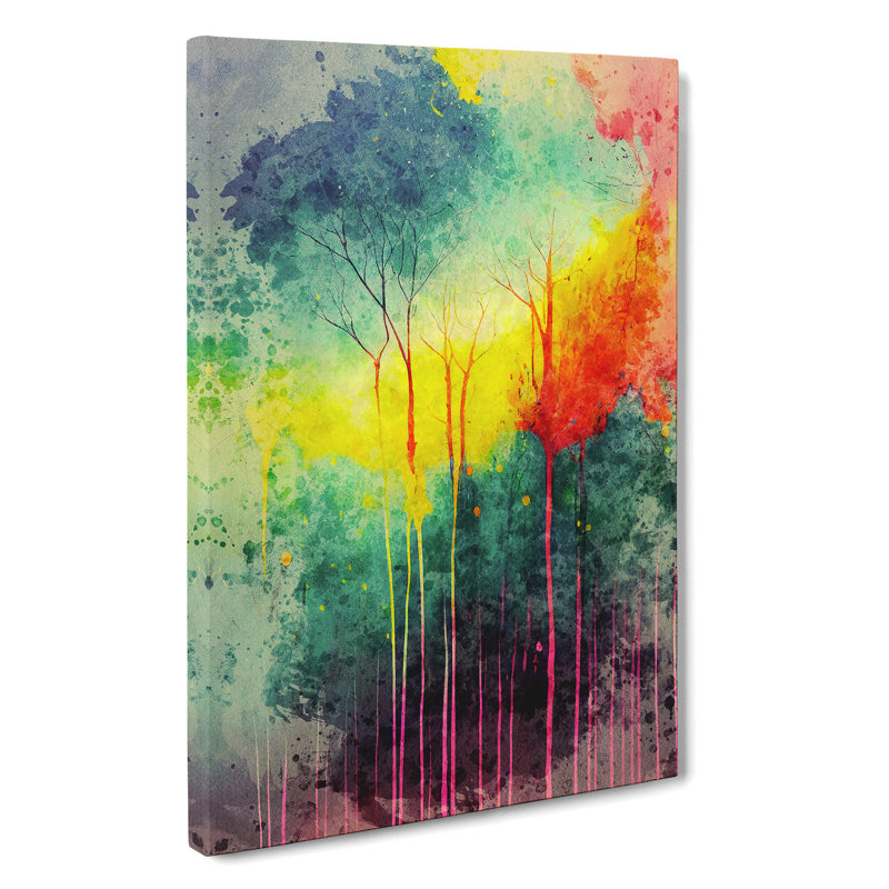 Paint Splash Forest No.1 - Wrapped Canvas, 50cm H x 35cm W x 3cm D