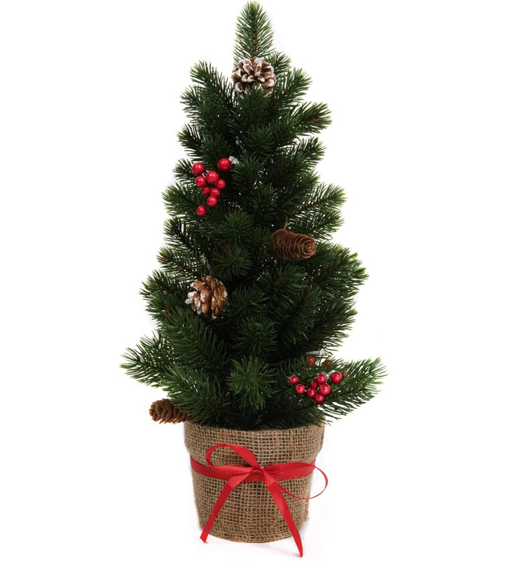 Artificial Natural Christmas Tree With Lights, 40cm H 