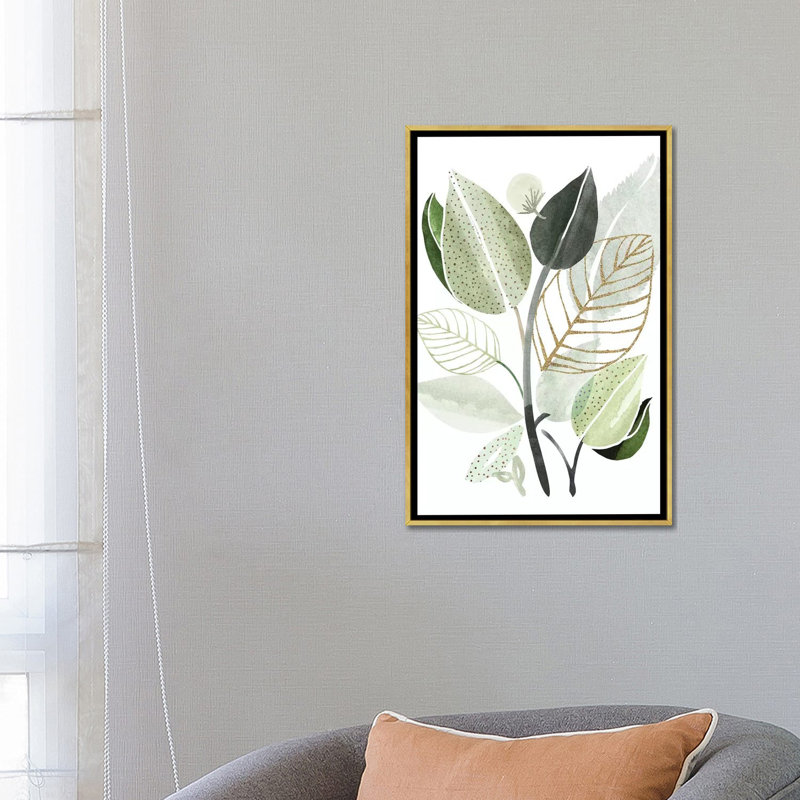 « forest bouquet », impression, H 26 po x l 18 po x P 1,5 po, Toile encadrée d'or
