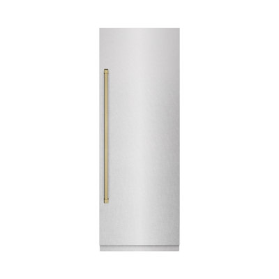 ZLINE Autograph Edition 30 in. 16.7 cu. ft. Column Refrigerator with Graphite Gray Interior and Accents