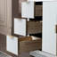 Venice 48"x21"x33" Solid Wood Bath Vanities Side Cabinet with Engineered Stone Composite Vanity Top-2090058444