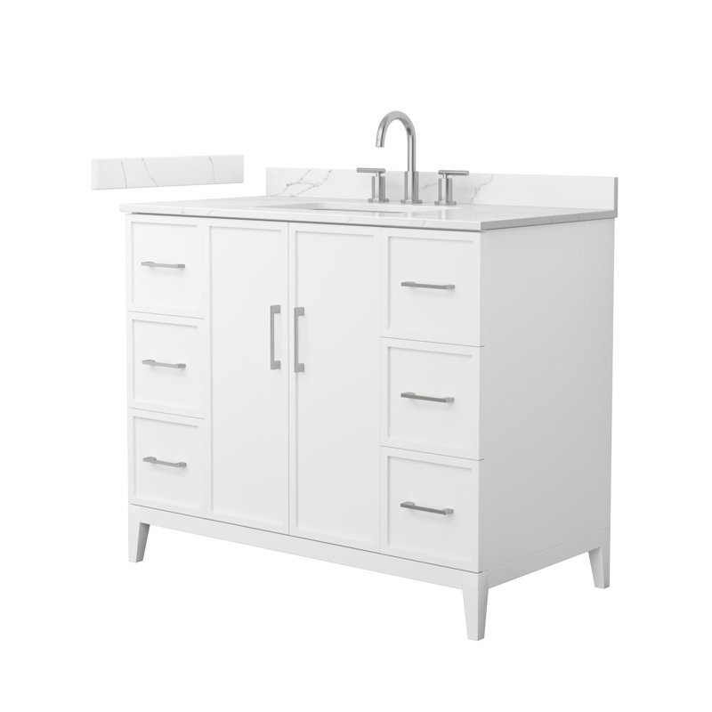 Elan 42'' W Vanity, White, 8" Center, Brushed Nickel