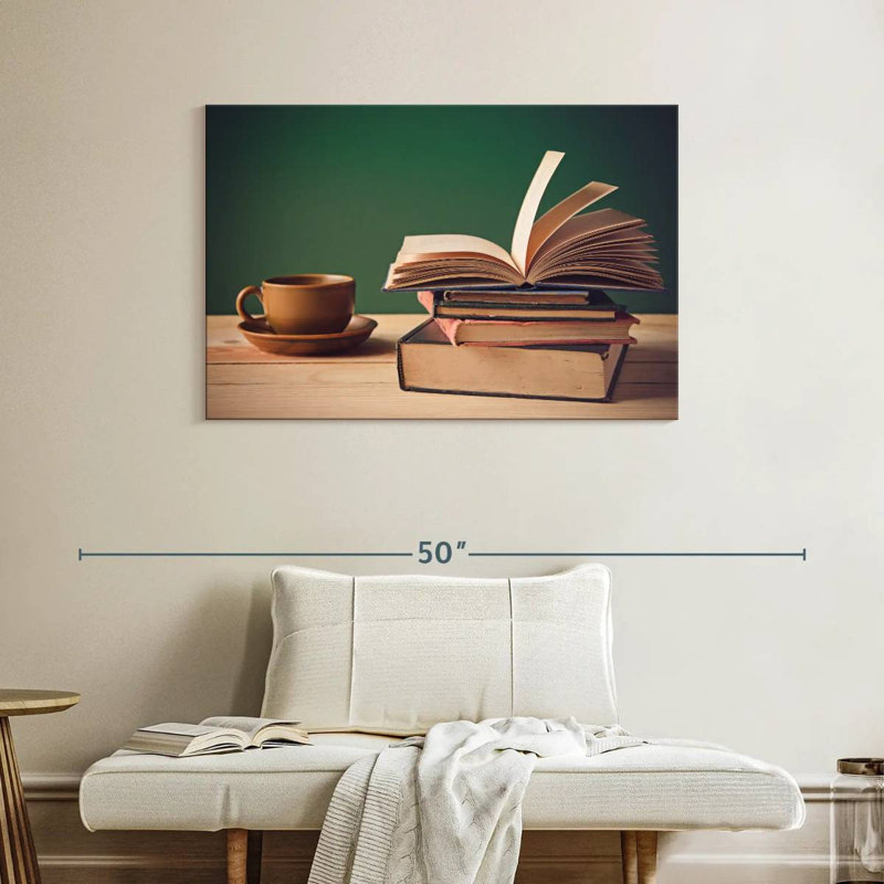 Livres et café Kerner, H 26 po x l 39 po