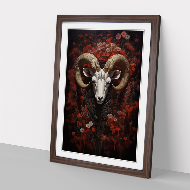 Single Picture Frame Print on Wood, Walnut Framed, 34cm H x 25cm W