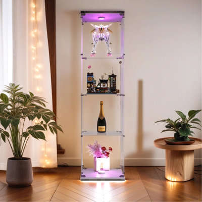 Vitrine lumineuse en verre avec 4 portes