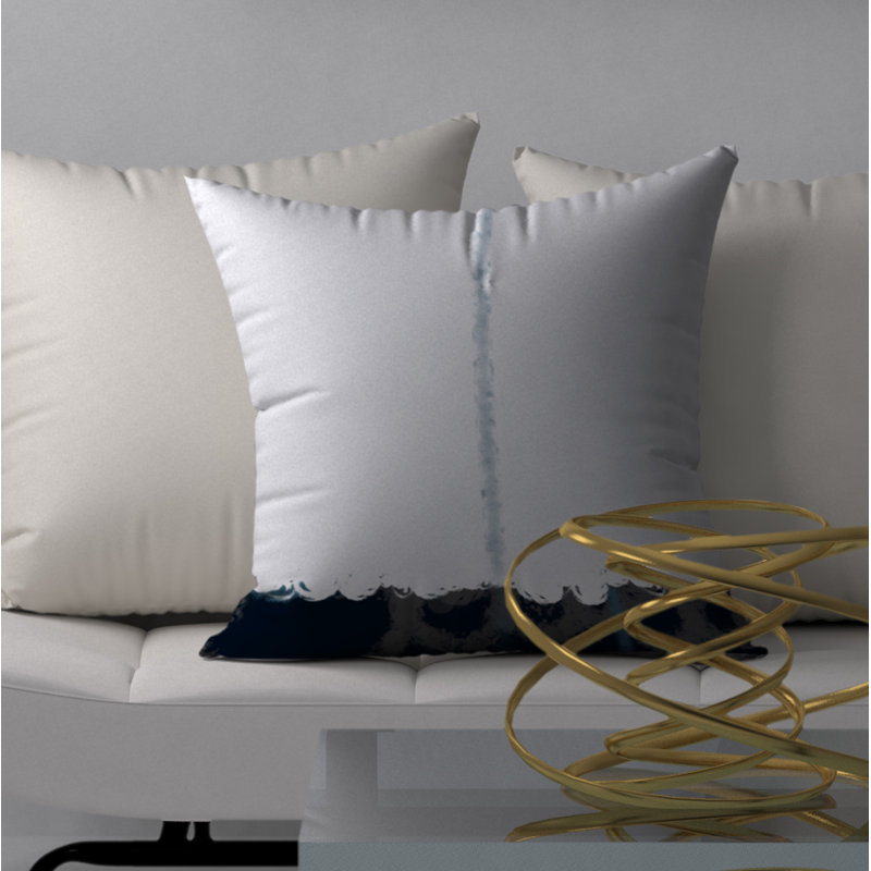 Housse et insert de coussin carré Thrilling, H 20 po x l 20 po, Noir / blanc
