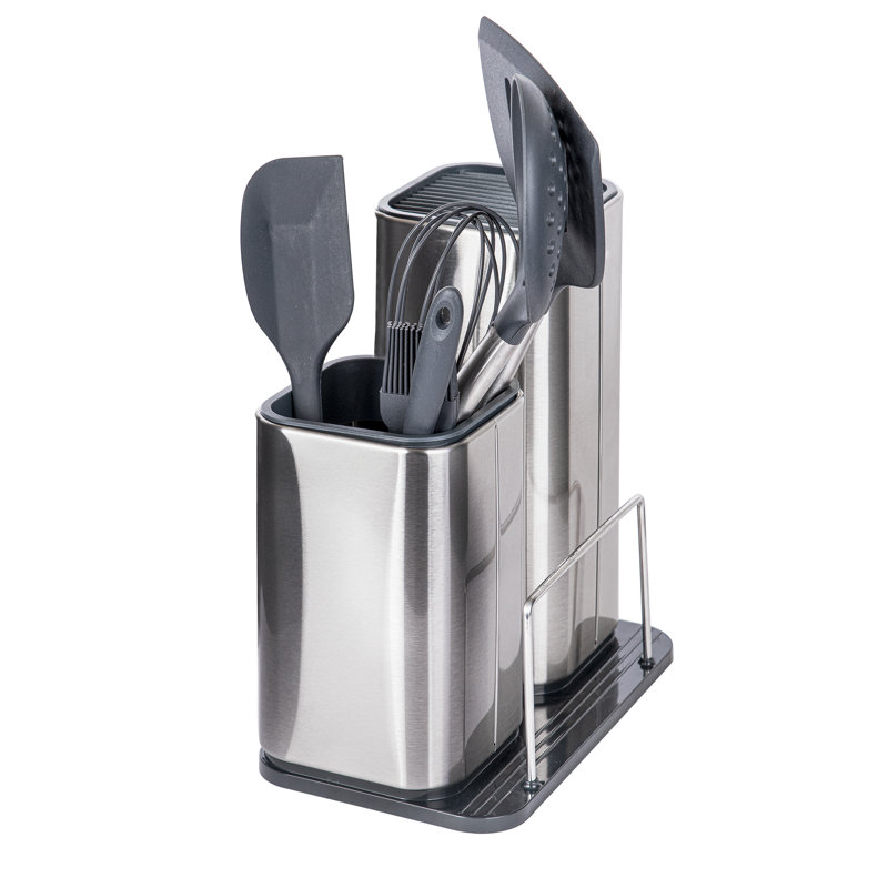 Stainless Steel Square Utensil Crock