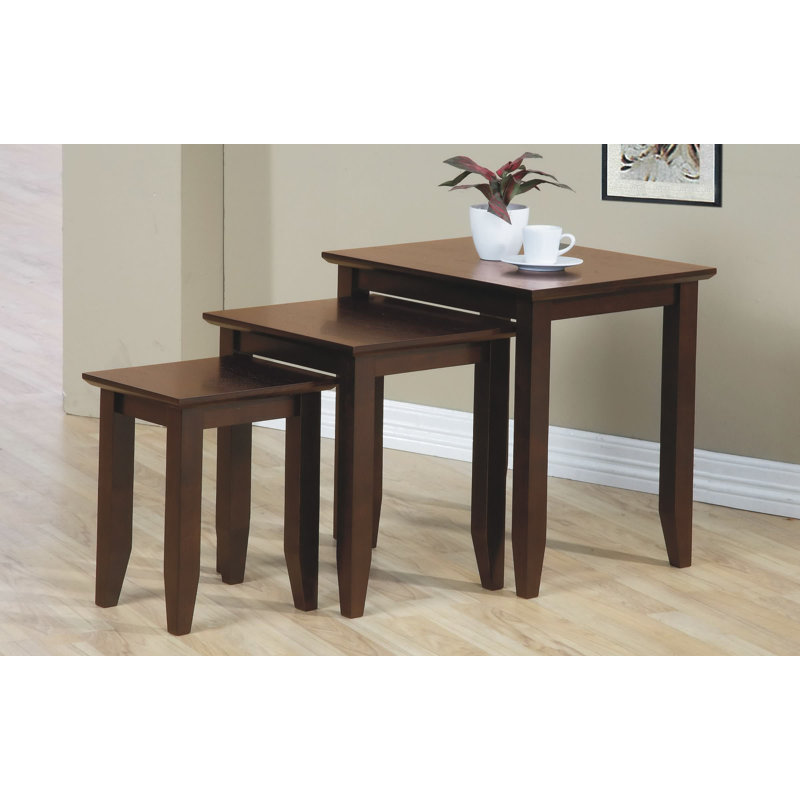 Tables gigognes en bois massif Cafferata, Noyer