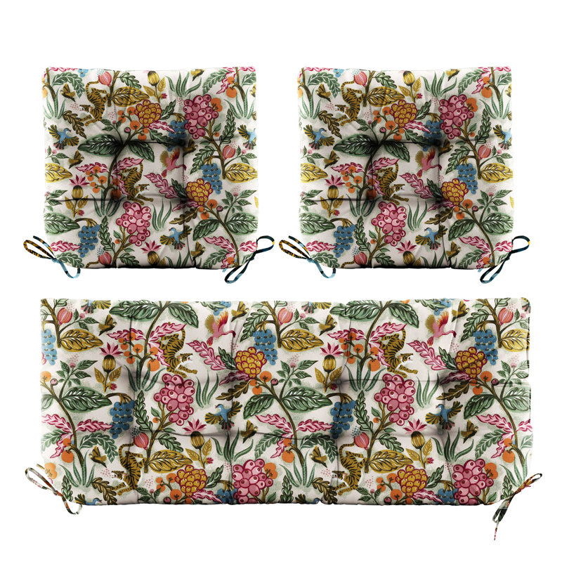 Outdoor 5'' Seat / Back Cushion, White Floral 2