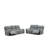 Cote 2Pc Power Recliner Sofa And Loveseat Set W USB, Console, Gray Boucle