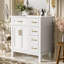 Meuble-lavabo de 30 po avec lavabo en céramique, armoire de rangement moderne avec portes à fermeture en douceur, tiroir profond et tiroir standard-3269503