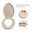 Siège de toilette allongé avec charnières réglables en plastique os, taille standard-52989306