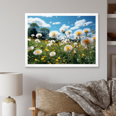 " Mountain Dandelion Field I " Mixed Media Print