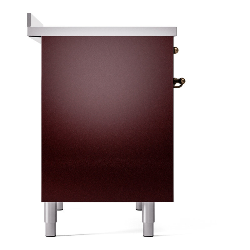 ILVE Nostalgie II 40 in Induction Range, Burgundy/Bronze