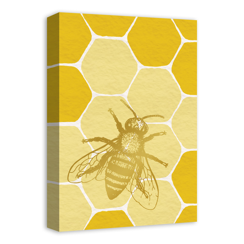 «Yellow Honeycomb Bee», reproduction d'impression sur toile tendue