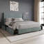 Lit plateforme double avec rangement en velours gris-1073106761-1073106763