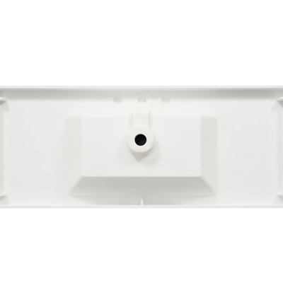 Plateau de meuble-lavabo rectangulaire en résine, 48 po, 3 trous de robinet, blanc brillant, trop-plein intégré, idéal pour les décors modernes