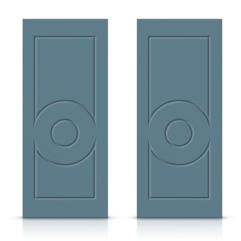 Portes de placard coulissantes à panneaux, Bleu dignité, 48 po x 80 po