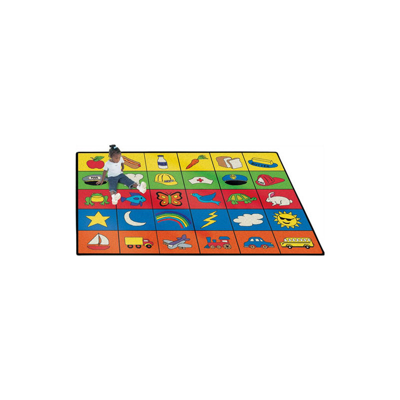 Tapis éducatif touffeté, Rectangle 5 pi 4 po x 7 pi 8 po
