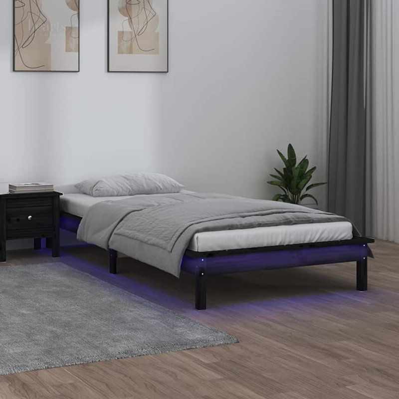 Kircho Bed Frame, 100 x 200 cm, Black
