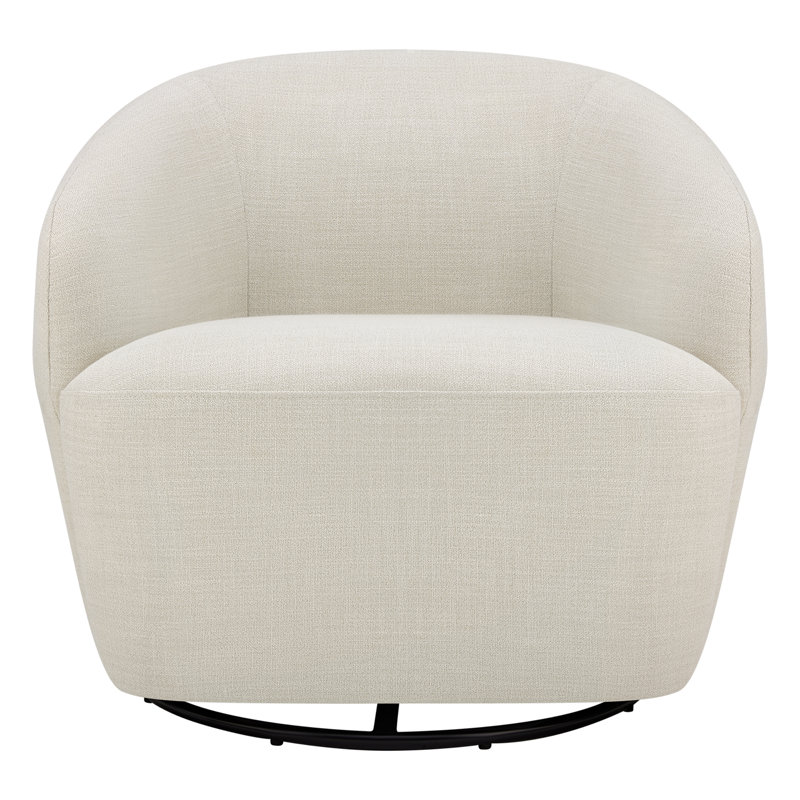Fauteuil demi-tonneau pivotant rembourré Ingetraut, Lin Effie
