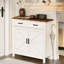 Armoire de rangement de cuisine en blanc moderne - Buffet à 2 tiroirs et portes pour le salon, la salle à manger et la salle à manger pouvant accueillir plusieurs articles saisonniers avec cafetière-969332021