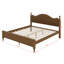 Lit plateforme en bois avec tête de lit rembourrée, lit plateforme moderne du milieu du siècle avec tête de lit