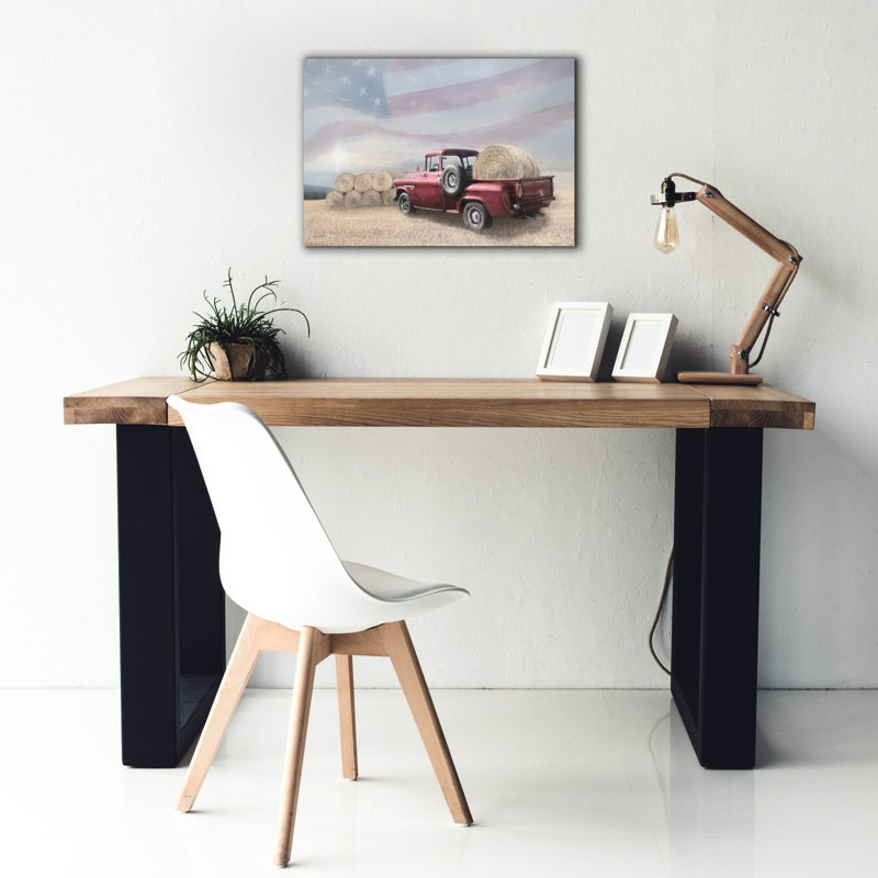  «Patriotic Pastime» par Lori Deiter, art mural sur toile, 26 po x 18 po