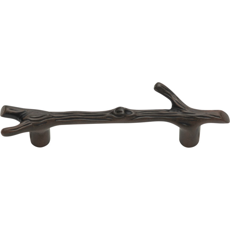Rustic Rust Designer Twig Bar Pull with Mounting Hardware