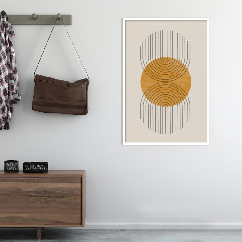 «Perfect Point Yellow» par le studio d'art mural MIUUS, Cadre blanc, H 41 po x l 28 po x P 1 po