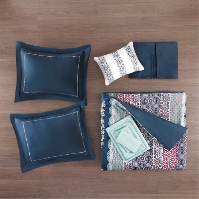 Queen Boho Comforter Set with Bed Sheets