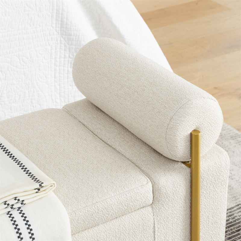 Reyanne Upholstered Storage Bench, Beige