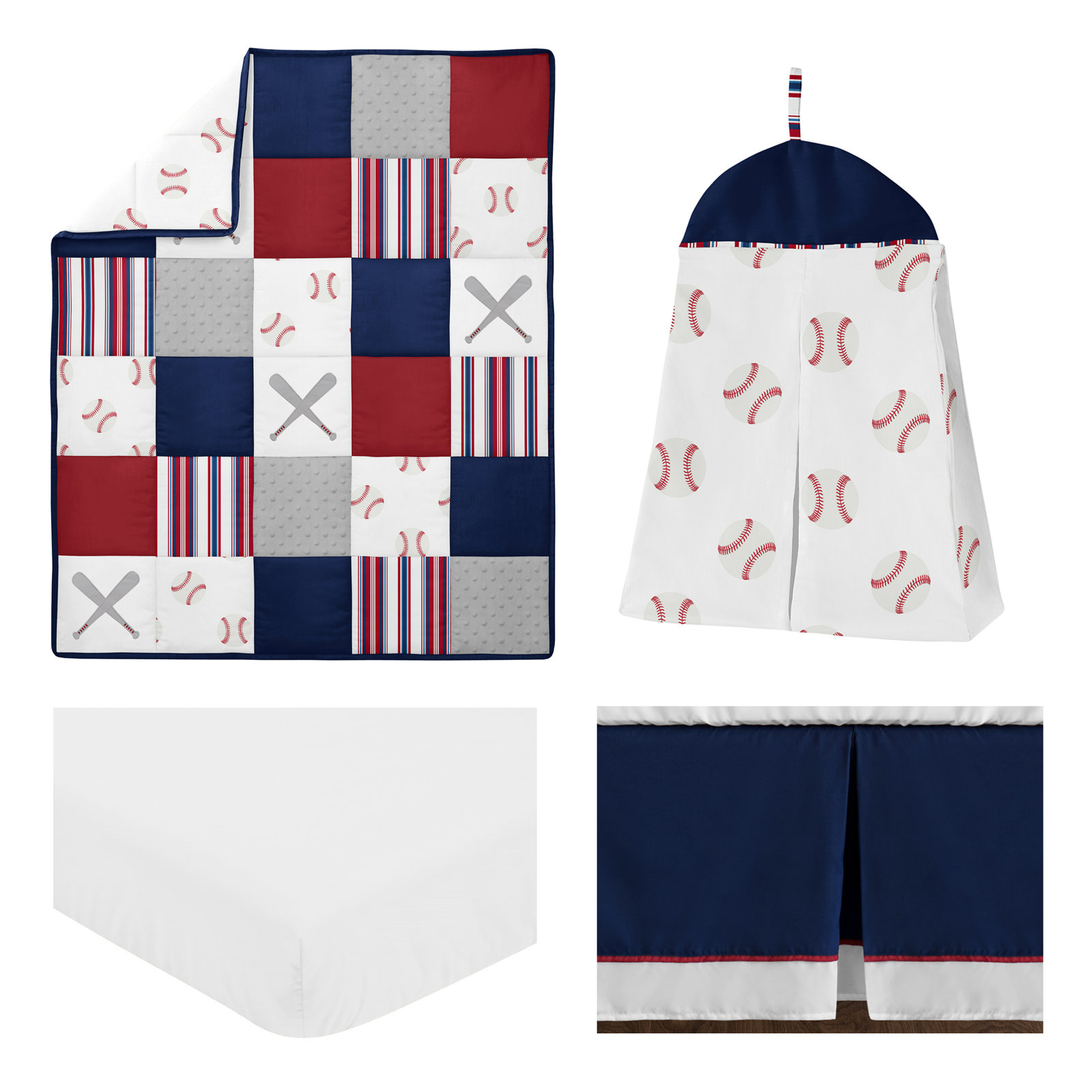 Baseball Patch 4-Piece Bedding Set