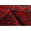 Tapis rouge en laine noué à la main de conception unique 4 pi 2 po x 6 pi 4 po Moriyah