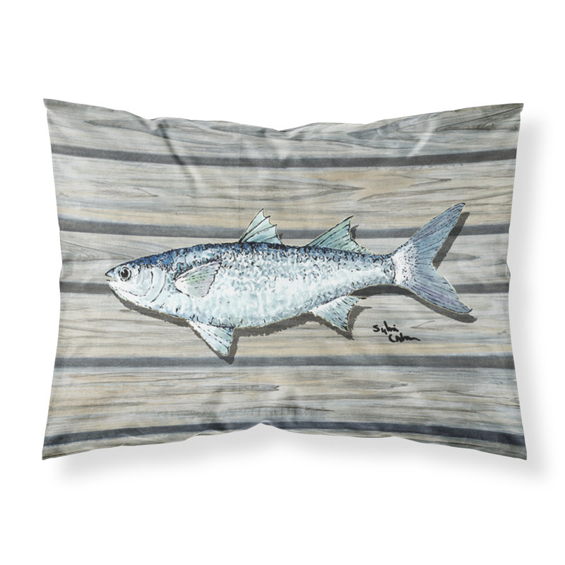  Taie d'oreiller à rayures poisson