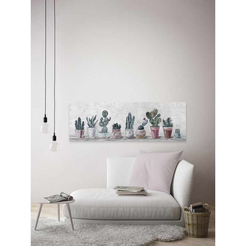 «Blooming Succulents», reproduction sur toile tendue, H 5 po x l 15 po