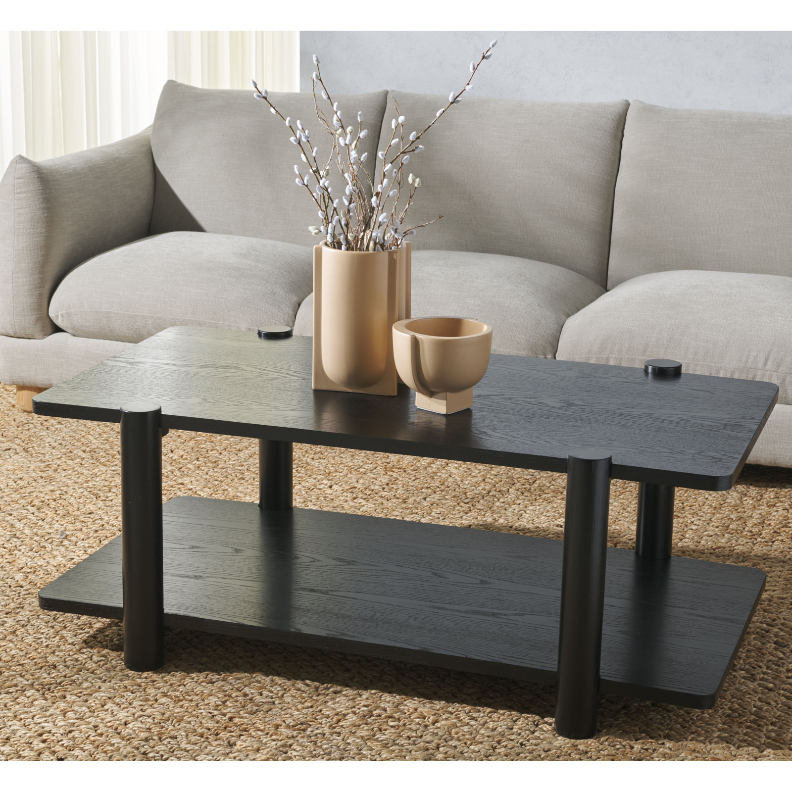 Hepburn 48" Coffee Table, Black