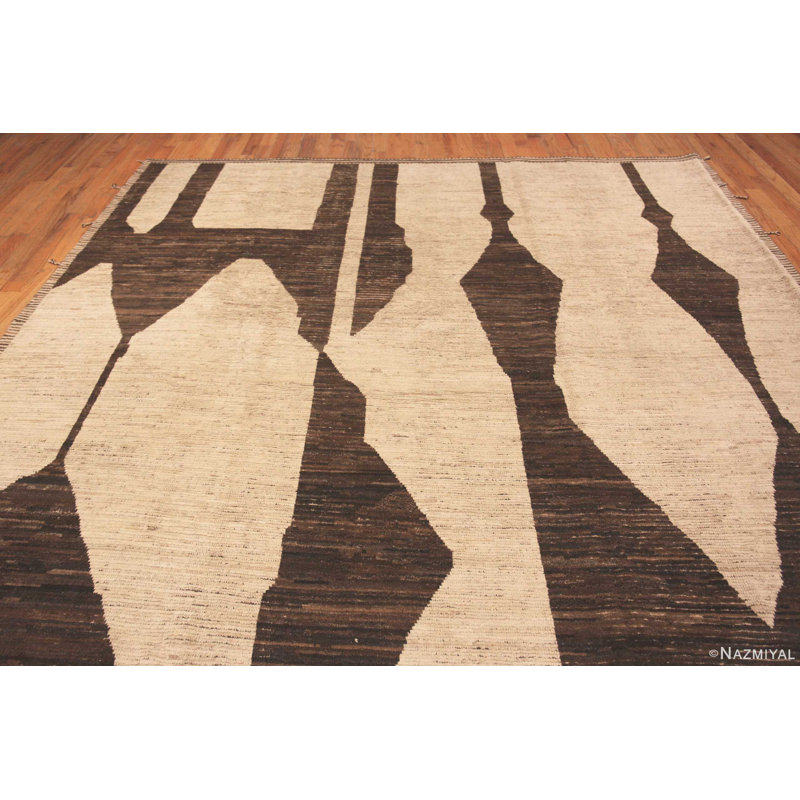 One-of-a-Kind Earthy Tones Modern Central Asian Area Rug