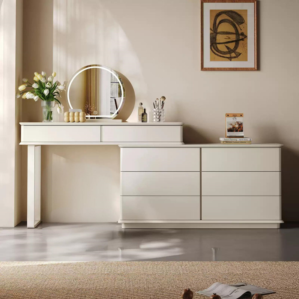 Simple Cream Style Dressing Table Orren Ellis