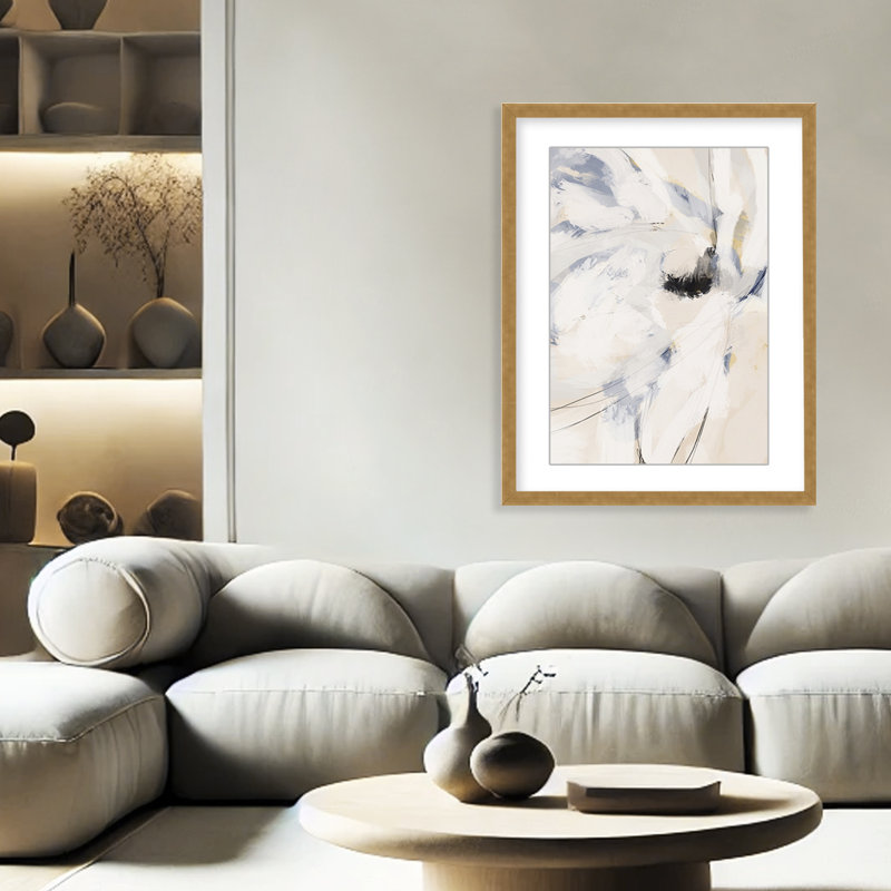 Nature Inspired Nomadic Blossom by Gypsea Village, 20" H x 16" W x 1.125" D, Framed Matted Print, Gold