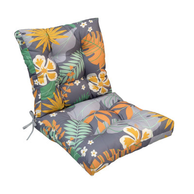Patio Seat & Back Cushions, 42"×24" Tufted Water-Resistant Outdoor Cushion For Rocking, Dining Chairs by Bay Isle Home