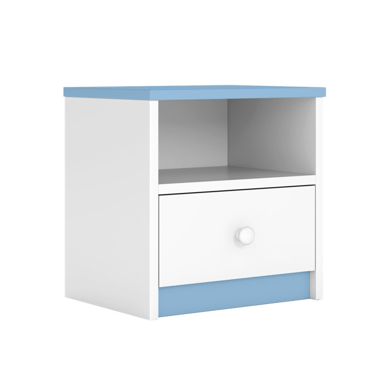 Cicero 1 Drawer Nightstand, Blue/​White